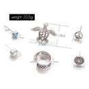 6 Pcs Women Vintage Punk Stud Earrings Set Fancy Girl Bohemian Ear Studs Set