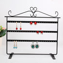 Vintage Black 3 Tiers Metal Earrings Display Stand Jewelry Holder Organizer