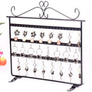 Vintage Black 3 Tiers Metal Earrings Display Stand Jewelry Holder Organizer