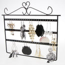 Vintage Black 3 Tiers Metal Earrings Display Stand Jewelry Holder Organizer
