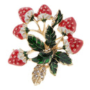 Fahsion Women's Enamel Strawberry Brooch Pin Scarf Pin Collar Pin