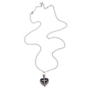 Retro Cross Crystal Heart Pendant Cremation Ash Holder Urn Keepsake Necklace