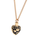 Love Heart Flower Urn Pendant for Ashes Cremation Chain Necklace Memorial