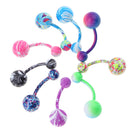 9 Pcs 14G Mixed Color Belly Button Navel Rings Barbells Body Jewelry Piercings