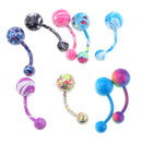 9 Pcs 14G Mixed Color Belly Button Navel Rings Barbells Body Jewelry Piercings