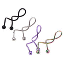 4 Pcs Belly Button Ring Multi Color Stainless Steel 14 Gauge Spiral Twist Navel Rings Cartilages Body