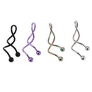 4 Pcs Belly Button Ring Multi Color Stainless Steel 14 Gauge Spiral Twist Navel Rings Cartilages Body