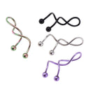 4 Pcs Belly Button Ring Multi Color Stainless Steel 14 Gauge Spiral Twist Navel Rings Cartilages Body