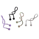 4 Pcs Belly Button Ring Multi Color Stainless Steel 14 Gauge Spiral Twist Navel Rings Cartilages Body