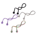 4 Pcs Belly Button Ring Multi Color Stainless Steel 14 Gauge Spiral Twist Navel Rings Cartilages Body