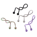 4 Pcs Belly Button Ring Multi Color Stainless Steel 14 Gauge Spiral Twist Navel Rings Cartilages Body