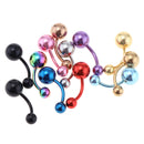 12 Pcs Body Jewelry Petite Belly Button Navel Ring 14g Stainless Steel Curved Barbells