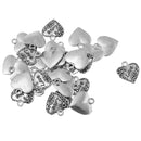 30Pcs Antique Silver Filigree Heart Love Heart Pendant DIY Beads 18x19mm