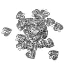 30Pcs Antique Silver Filigree Heart Love Heart Pendant DIY Beads 18x19mm