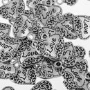 30Pcs Antique Silver Filigree Heart Love Heart Pendant DIY Beads 18x19mm