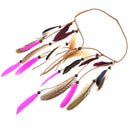 Bohemian Velvet Braided Band Feathers Gypsy Headband Hair Festival Jewelry Indian Women
