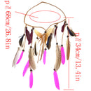 Bohemian Velvet Braided Band Feathers Gypsy Headband Hair Festival Jewelry Indian Women