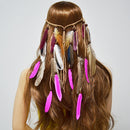 Bohemian Velvet Braided Band Feathers Gypsy Headband Hair Festival Jewelry Indian Women