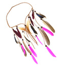 Bohemian Velvet Braided Band Feathers Gypsy Headband Hair Festival Jewelry Indian Women