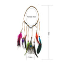 Hippie Feather Headband Boho Headdress Feather Rope Crown Elastic Gypsy Festival Headband for Women and Girls Indian Hair Accessories-Multi-color