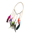 Hippie Feather Headband Boho Headdress Feather Rope Crown Elastic Gypsy Festival Headband for Women and Girls Indian Hair Accessories-Multi-color