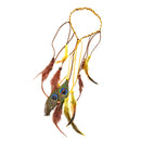 Hippie Feather Headband Boho Headdress Feather Rope Crown Elastic Gypsy Festival Headband for Women and Girls Indian Hair Accessories-Multi-color