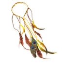 Hippie Feather Headband Boho Headdress Feather Rope Crown Elastic Gypsy Festival Headband for Women and Girls Indian Hair Accessories-Multi-color