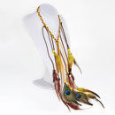 Hippie Feather Headband Boho Headdress Feather Rope Crown Elastic Gypsy Festival Headband for Women and Girls Indian Hair Accessories-Multi-color