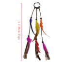 Hippie Feather Headband Boho Headdress Feather Rope Crown Elastic Gypsy Festival Headband for Women and Girls Indian Hair Accessories-Multi-color
