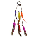 Hippie Feather Headband Boho Headdress Feather Rope Crown Elastic Gypsy Festival Headband for Women and Girls Indian Hair Accessories-Multi-color