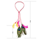 Hippie Feather Headband Boho Headdress Feather Rope Crown Elastic Gypsy Festival Headband for Women and Girls Indian Hair Accessories-Multi-color