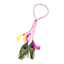 Hippie Feather Headband Boho Headdress Feather Rope Crown Elastic Gypsy Festival Headband for Women and Girls Indian Hair Accessories-Multi-color