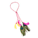 Hippie Feather Headband Boho Headdress Feather Rope Crown Elastic Gypsy Festival Headband for Women and Girls Indian Hair Accessories-Multi-color