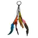 Hippie Feather Headband Boho Headdress Feather Rope Crown Elastic Gypsy Festival Headband for Women and Girls Indian Hair Accessories-Multi-color