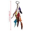 Hippie Feather Headband Boho Headdress Feather Rope Crown Elastic Gypsy Festival Headband for Women and Girls Indian Hair Accessories-Multi-color