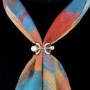 Fancy Pure Copper Multi-functional Ring Pearl Cross-bar Scarf Shawls Buckle