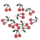 10 Pcs Cherry Lovely Fruit Shaped Charms Pendants DIY Jewelry Findings