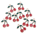 10 Pcs Cherry Lovely Fruit Shaped Charms Pendants DIY Jewelry Findings