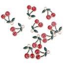 10 Pcs Cherry Lovely Fruit Shaped Charms Pendants DIY Jewelry Findings