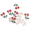 10 Pcs Cherry Lovely Fruit Shaped Charms Pendants DIY Jewelry Findings