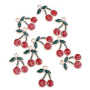 10 Pcs Cherry Lovely Fruit Shaped Charms Pendants DIY Jewelry Findings