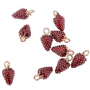 1.6x0.8 cm Kawaii Fruit Shape Enamel Charm Pendants DIY Cute Mini Charms Jewelry Handmade for Necklace Bracelet Making Accessories Pack of 10 Pcs