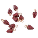 1.6x0.8 cm Kawaii Fruit Shape Enamel Charm Pendants DIY Cute Mini Charms Jewelry Handmade for Necklace Bracelet Making Accessories Pack of 10 Pcs