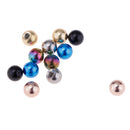 12 Pieces Mixed Stainless Steel Piercing Jewelry Parts Replacement Ring Balls Barbell Ends 14g