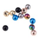 12 Pieces Mixed Stainless Steel Piercing Jewelry Parts Replacement Ring Balls Barbell Ends 14g