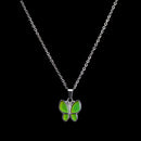 Lady Sensitive Thermo Mood Color Change Butterfly Pendant Necklace Bridal Charm Family Jewelry Gifts