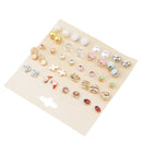 20 Pairs Imitation Pearl Crytsal Stud Cartoon Cute Animal Fruit Ear Studs