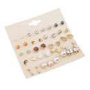 20 Pairs Assorted Rhinestone Pearl Ball Earring Stud Set Earrings Jewelry
