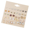 20 Pairs Assorted Rhinestone Pearl Ball Earring Stud Set Earrings Jewelry