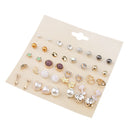 20 Pairs Assorted Rhinestone Pearl Ball Earring Stud Set Earrings Jewelry